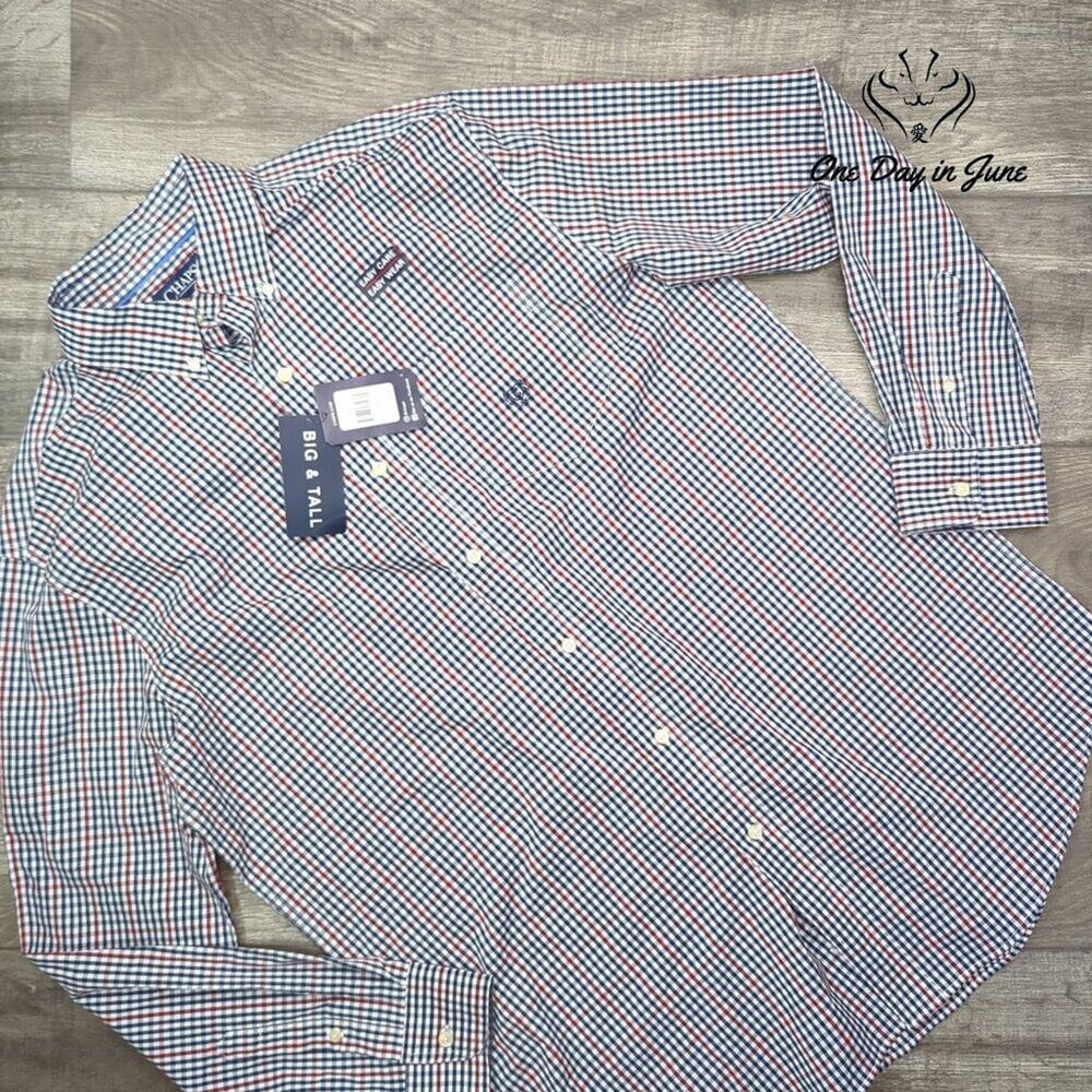 Chaps Big & Tall Long Sleeve Button Down Short Size LT